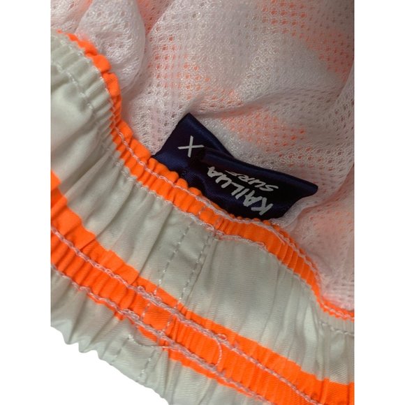 Kailua Surf Mens Size 5X Swim Trunks Shorts Orange Black White Swim Beach Pool W - Picture 3 of 4